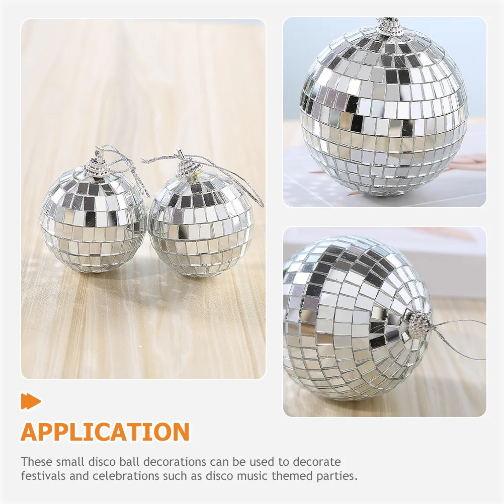 40 Pcs Disco Balls Ornaments Silver Mini Disco Balls Reflective Mirror Ball  Cake Decoration 70s Disco Party for Christmas Holiday Party Decor 3 Sizes