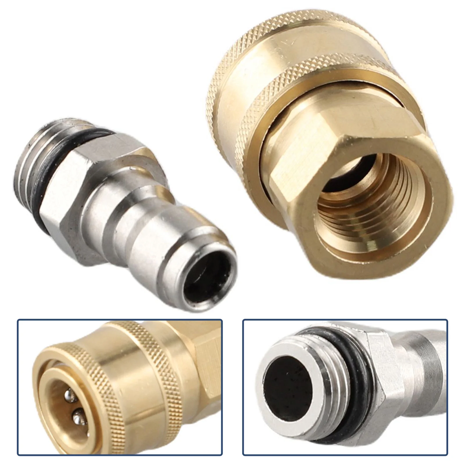 

Replacement Connector Spare Parts Washing Pressure Washer Quick Release 1/4 Male M22/14 Female Plug Brass Accessories