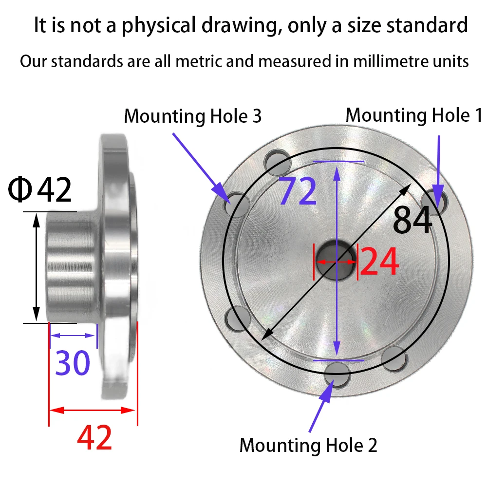 Spindle Thread Chuck Flange Back Plate Base Adapter K11-100 K12-100 K72-100 - 202216001