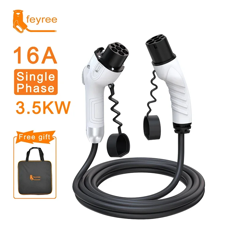 

feyree EV Charger GB/T Female Car side to type2 Male Plug 16A 3.5KW 32A 7KW Charging Cable 5m 11KW 22KW 3Phase for Electric Car