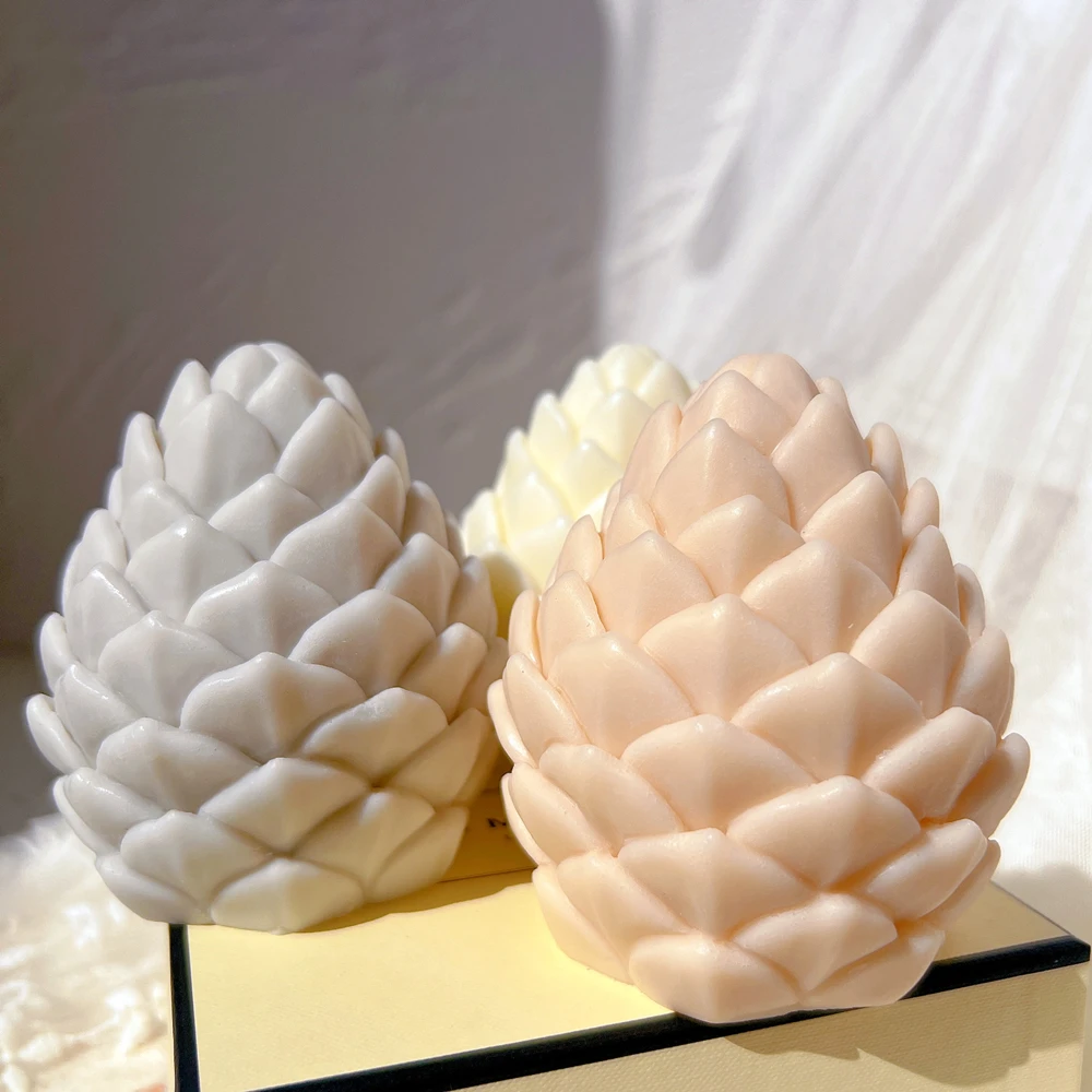 3D Christmas Pine Cone Silicone Candle Molds Beeswax Candles