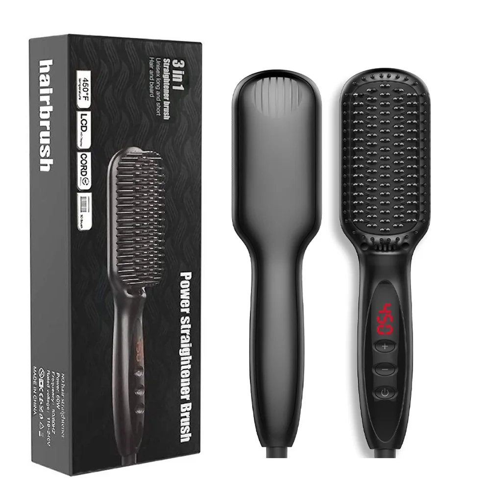 Hair Straight Comb LED Temp Display Anti-scald Structure Design Function Electric Brush PTC Heating Straightener 360 Rotatable running script brush getting started copybook three hundred tang poems wang xizhi thousand characters strokes structure tutorial