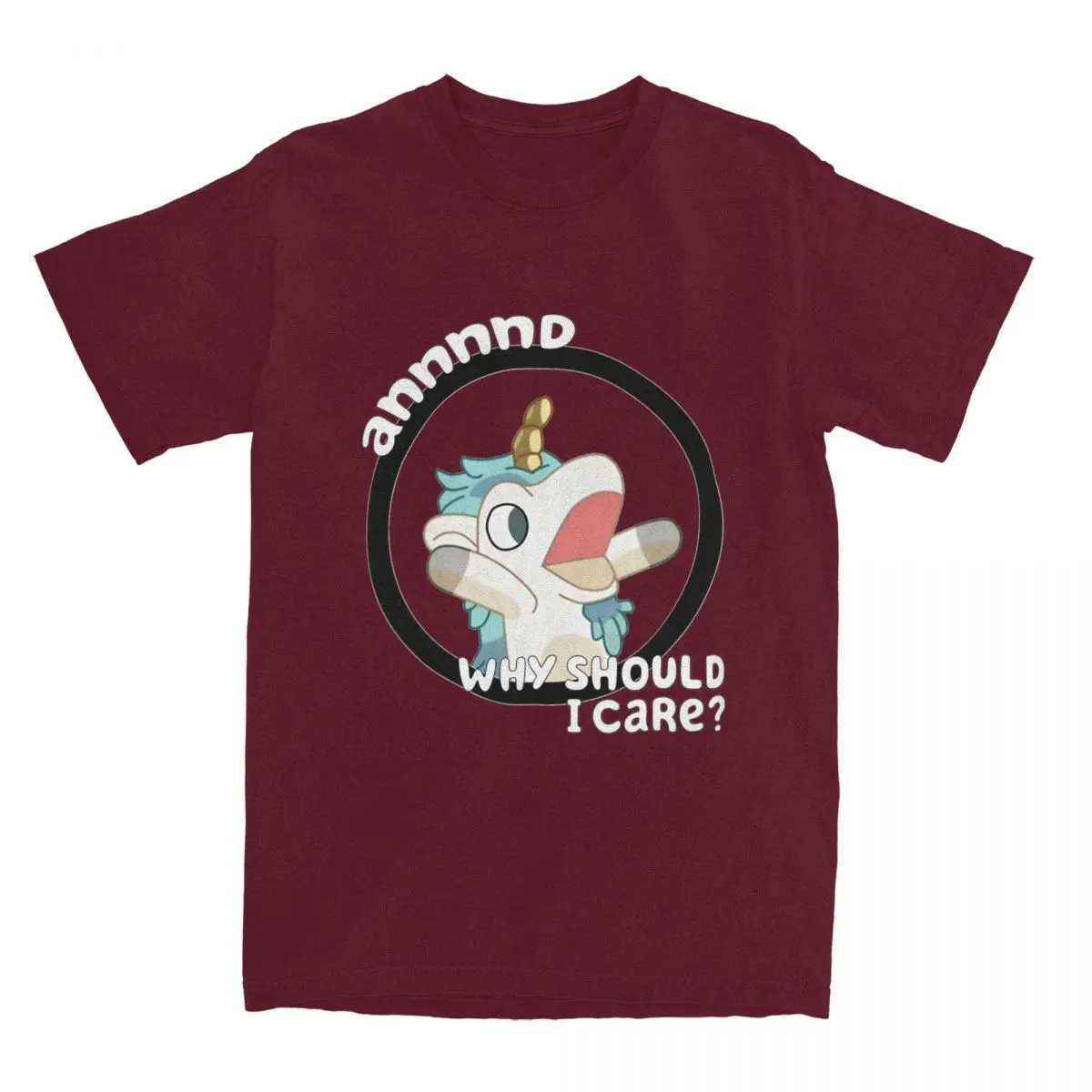 Whimsical Blue Unicorn Graphic Cotton T-Shirt - Casual Beach Novelty Short Sleeve Tee