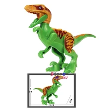  1pcs Jurassic World Tyrannosaurus Rex Carnotaurus Interbreed Dinosaur  Building Blocks Movie Set Model Toys for Children 