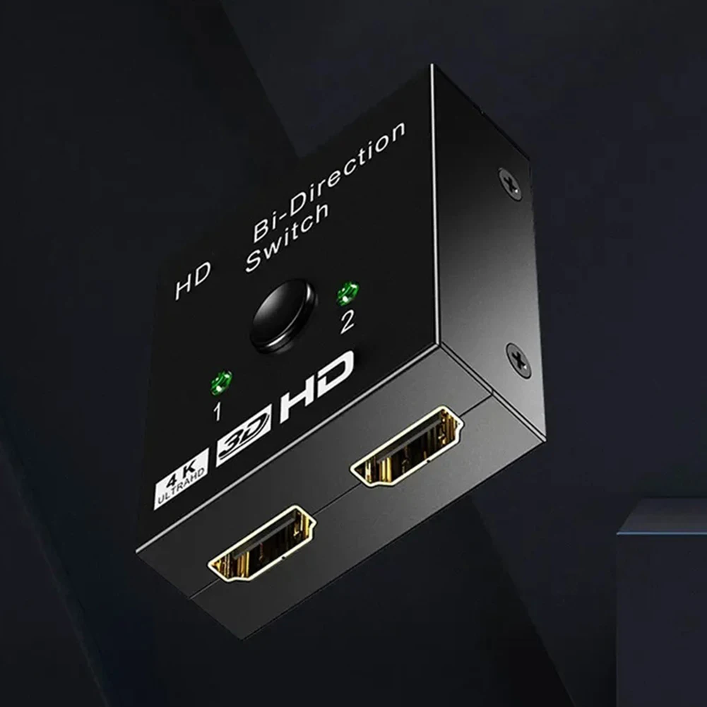 HDMI-Compatible 2.0 Switcher 4K 60hz Aluminum Alloy HDMI-Compatible Splitter 2 in 1 Out 1 in 2 Out Switcher Adapter for PS5/4/3