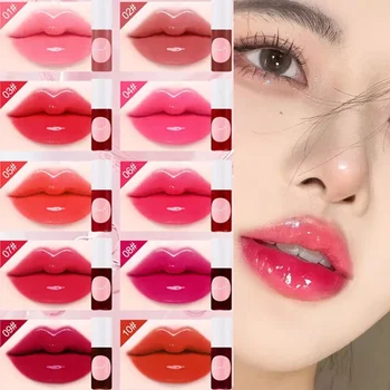 10 Color Lip Tint Stain Cheek Tint Moisturizing Liquid Lipstick Long-lasting Waterproof High Pigment Lipgloss Rouge Water Makeup