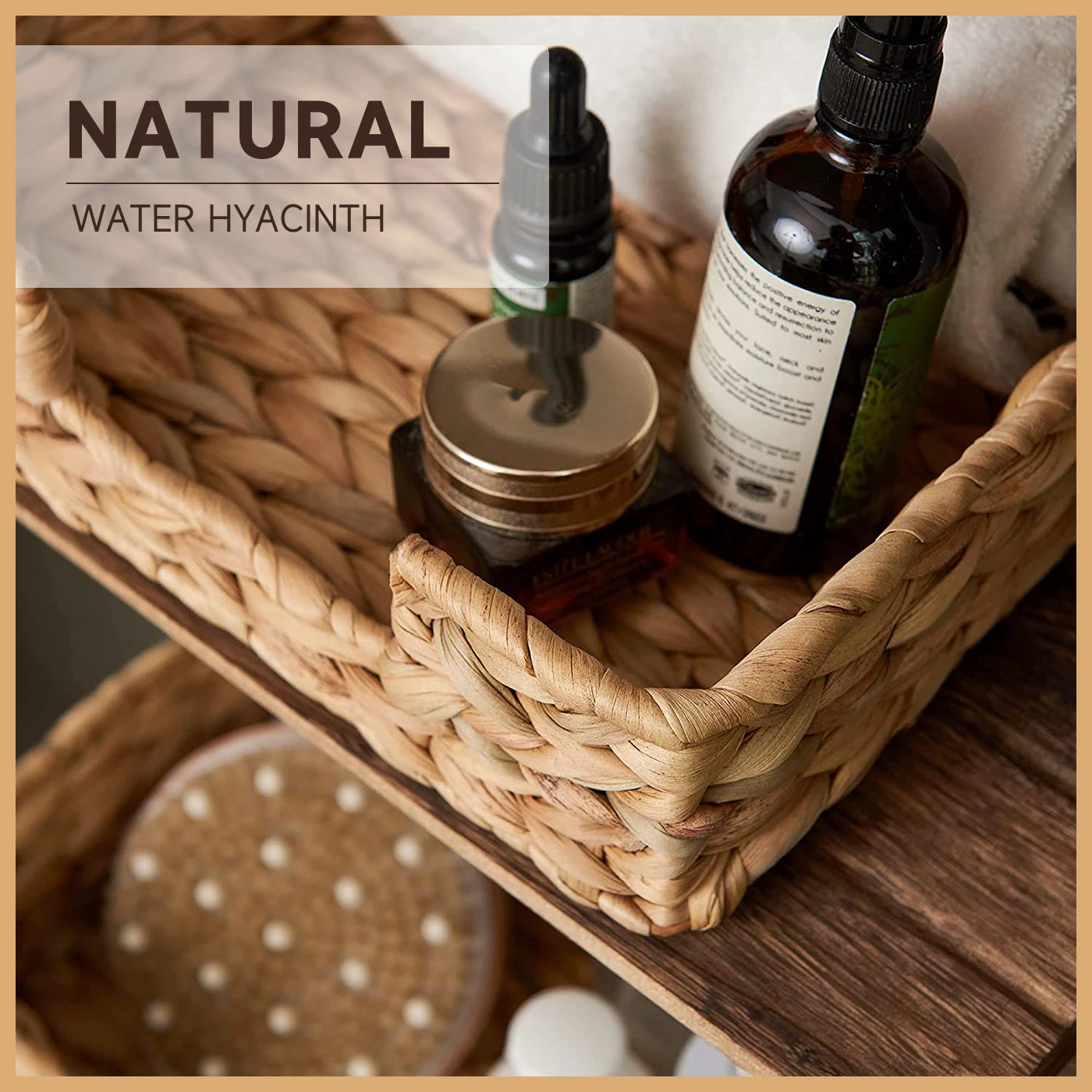 Natural Woven Water Hyacinth Bathroom Toliet Roll Holder Storage Organizer Basket  With Dividers; Use In Bathroom Dress Boxes - AliExpress