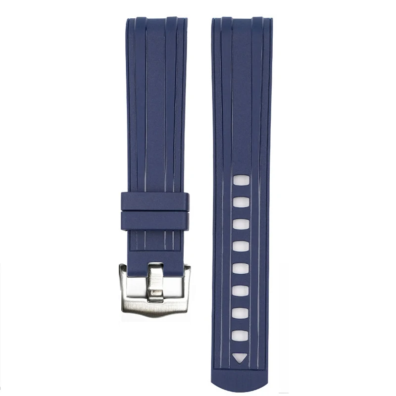Sport Waterproof Curved End Rubber Strap - 20mm TPU Replacement Band