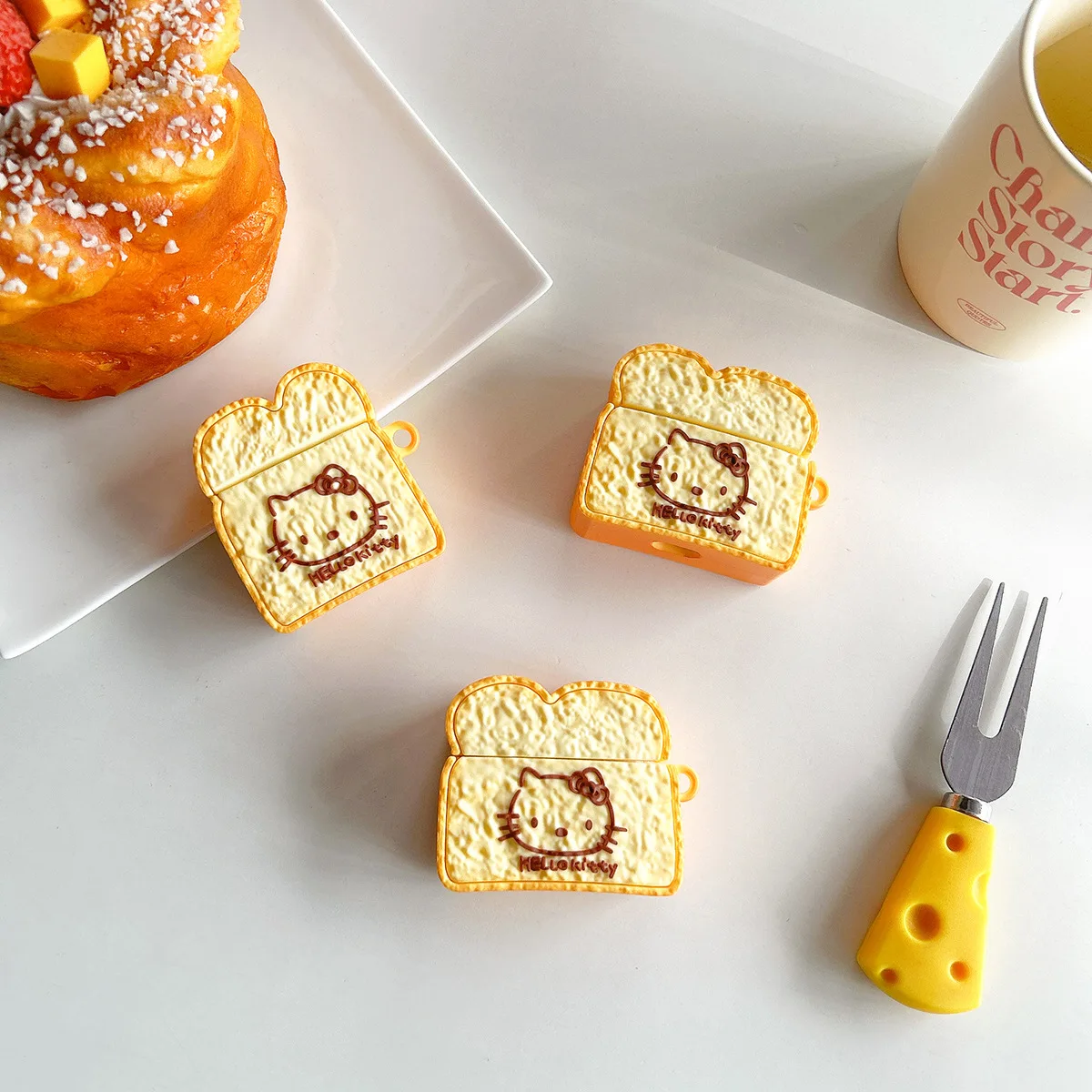 

Hello Kitty For Airpods Pro 2 Case,Toast Bread Food Style For Airpods 3 Case,Silicone Cover For Airpods 1/2 Case For Girls