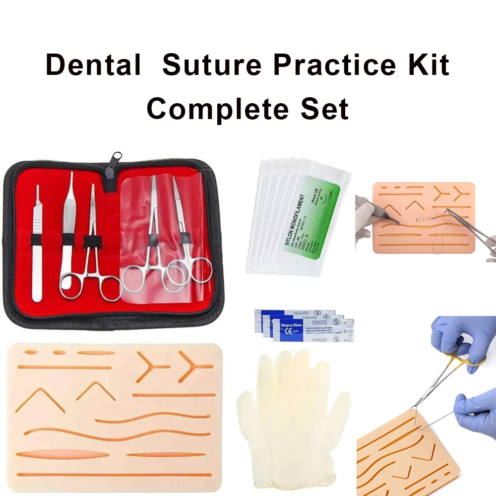 

Dental Practice Surgery Instrument Kit Suture Simulator Skin Model Surgical Silicone Dentist Student Training Set Dentistry Tool
