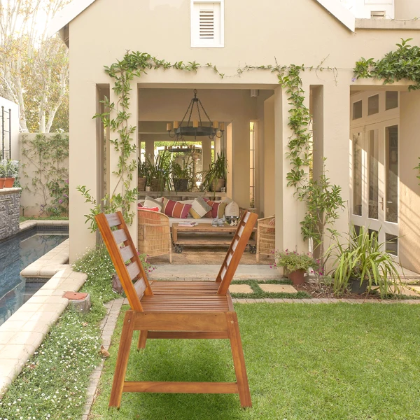 49.6in 后背可调节 木长凳 相思木 原木色-21