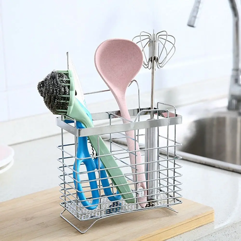 Stainless Steel Chopsticks Holder Chopsticks Storage Rack Wall Mounted Spoon Fork Cutlery Holder Tableware Draining Rack 5