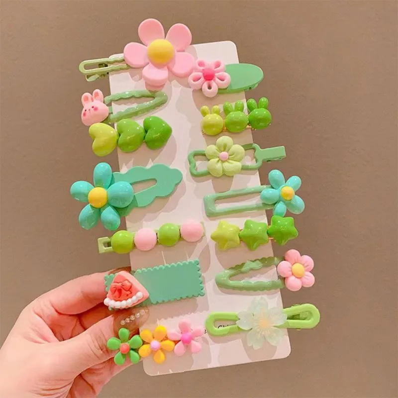 Children's Flower Hairpin Cute Baby Does Not Hurt The Hair Bb Clip Hairpin Girl Cartoon Broken Bangs Clip Little Girl Headdress 3