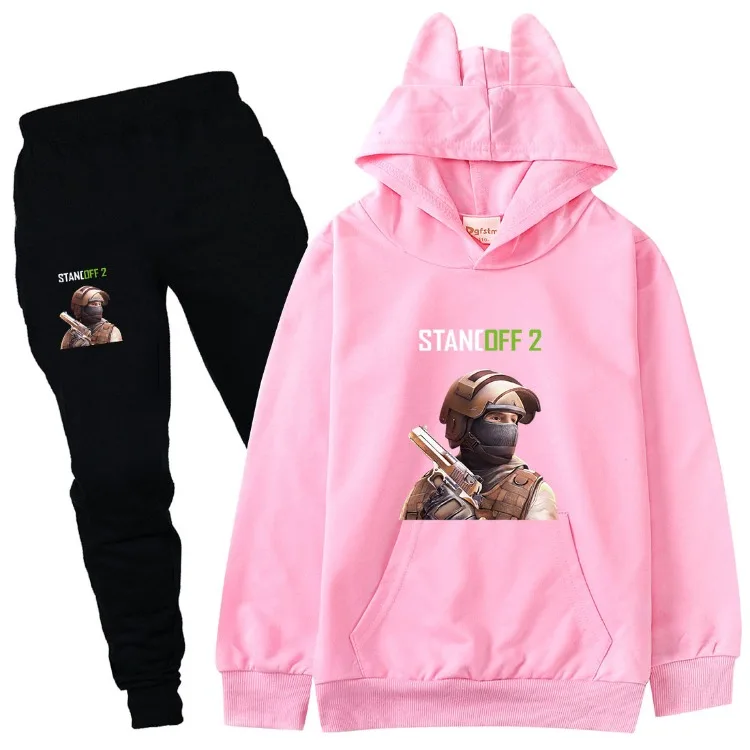 Heißes Spiel Abstands halter 2 Kleidung Kinder Sweatshirts Hoodies Hosen 2 stücke Set Baby Jungen Sportswear Kleinkind Mädchen Trainings anzug Kinder-Sets – Detail 16