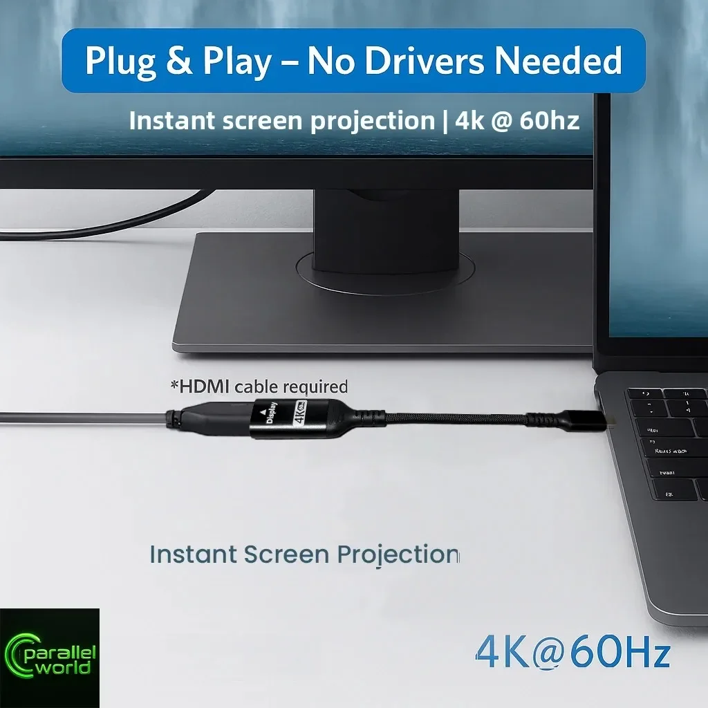 4K Ultra HD USB-C to HDMI Adapter with 60Hz Display Output