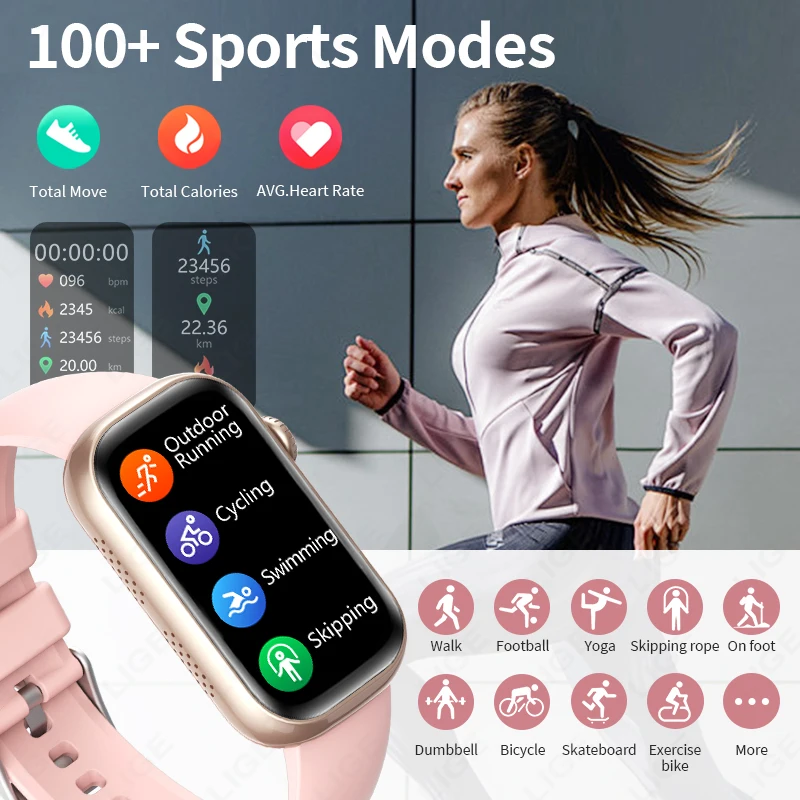 LIGE Fitness Tracker for Men Women Waterproof Sports Smart Band Bracelet Heart Rate Sleep Health Monitor Smart Watch Android iOS