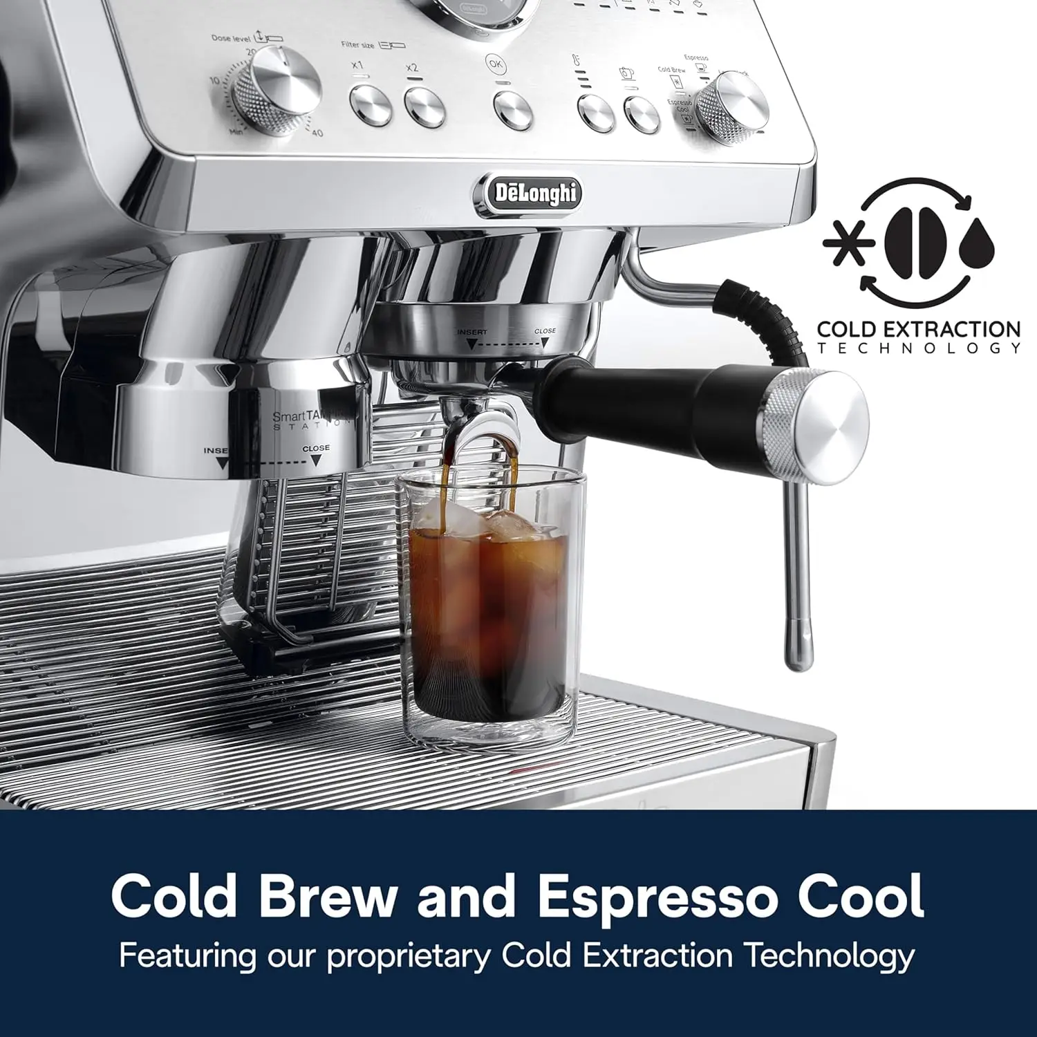 Machine with Cold Brew, Commercial-style Steam Wand for Latte, Cappuccino, Built-in Grinder, EC9555M 6