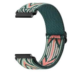 Elastic Nylon Sport Strap, 20mm/22mm - Versatile and Comfortable Band for Smartwatches (Green Arrow)