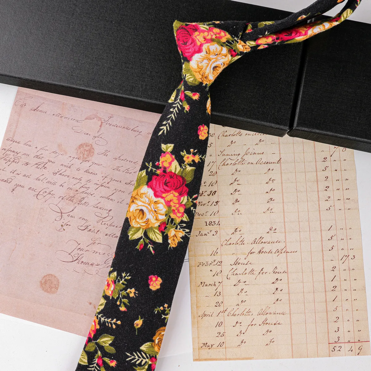 7cm Männer Retro Krawatten Baumwolle Krawatten Für Männer Frauen Formale Blumen Druck Krawatte Für Hochzeit Party Bräutigam Krawatte corbatas Hombre Krawatte – Detail 7