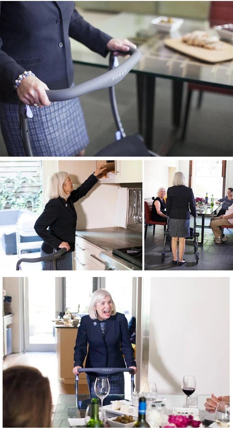 Elderly trolley Pushable Sitting Aid Driving Lightweight Folding Elderly Cane Chair