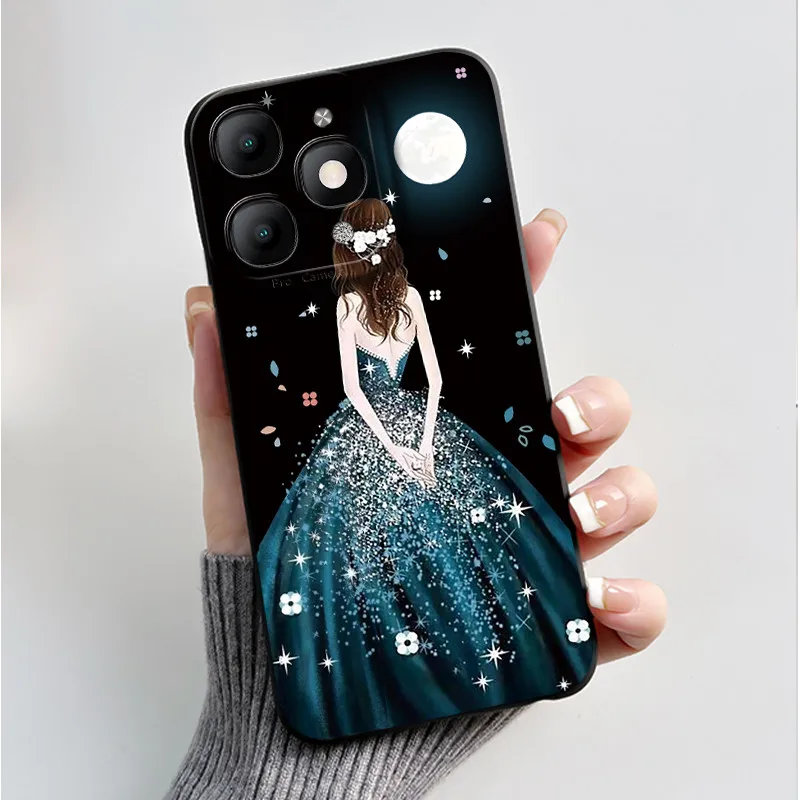 Luxury Fashion Black Soft TPU Silicone Case with Floral and Butterfly Design