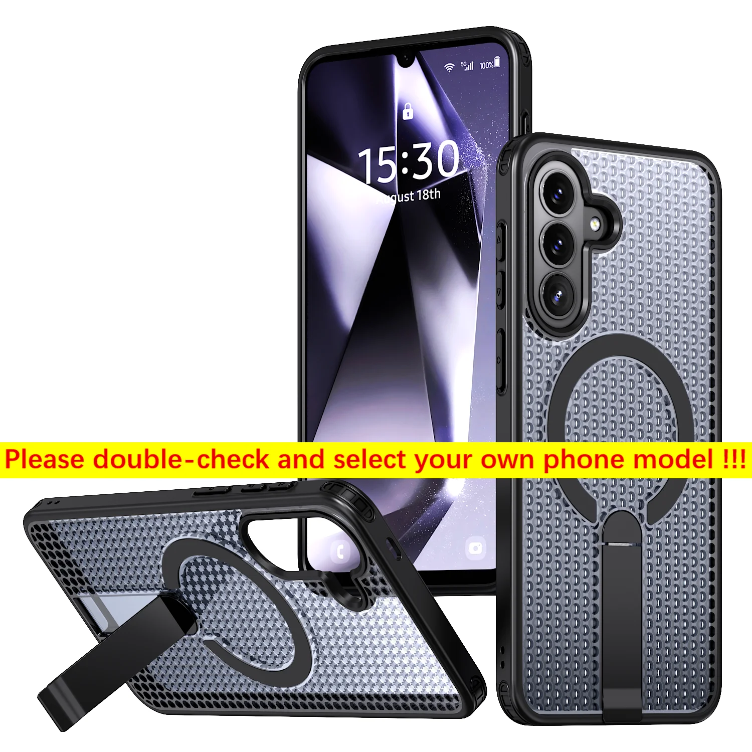 Enhanced Heat Dissipation Phone Case with Magnetic Bracket