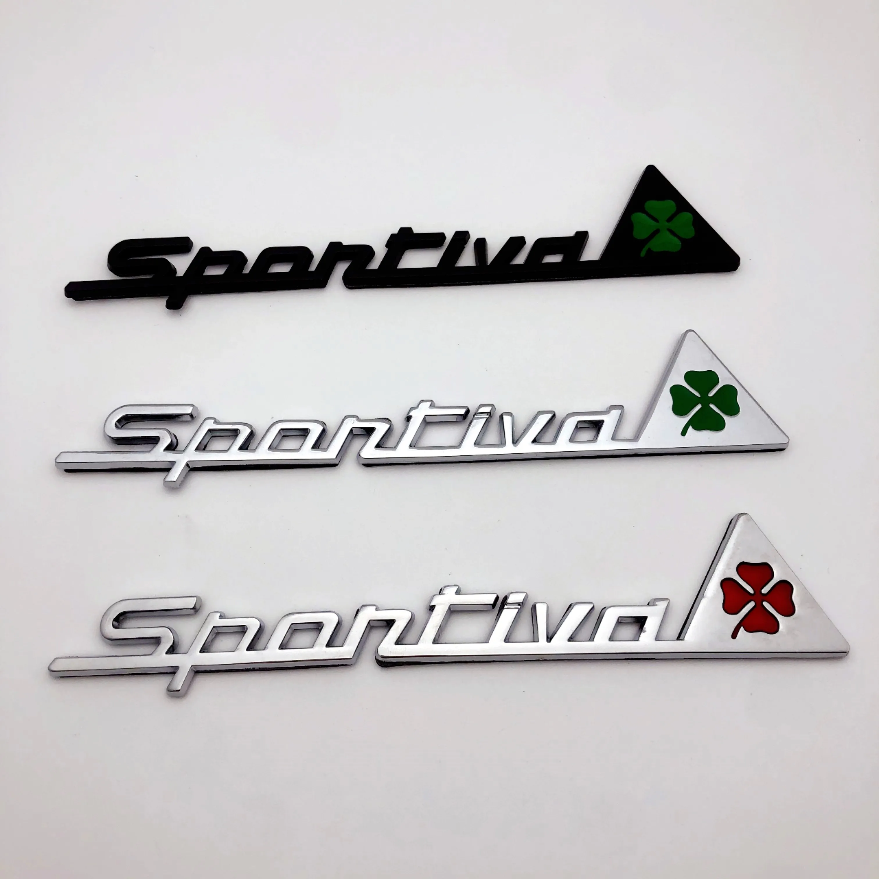 

1pcs Car Sticker Sportiva Sporty Lucky Four Leaf Fender Trunk Badge Emblem For Mito GT Spider Giulietta Stelvio Accessories