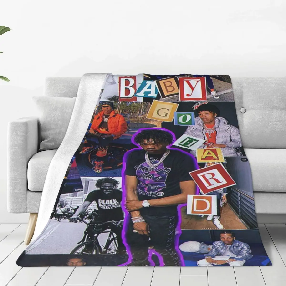 

Lil Baby Blankets Velvet Summer Rapper Hip Hop Singer Portable Lightweight Throw Blanket for Bedding Travel Bedspread