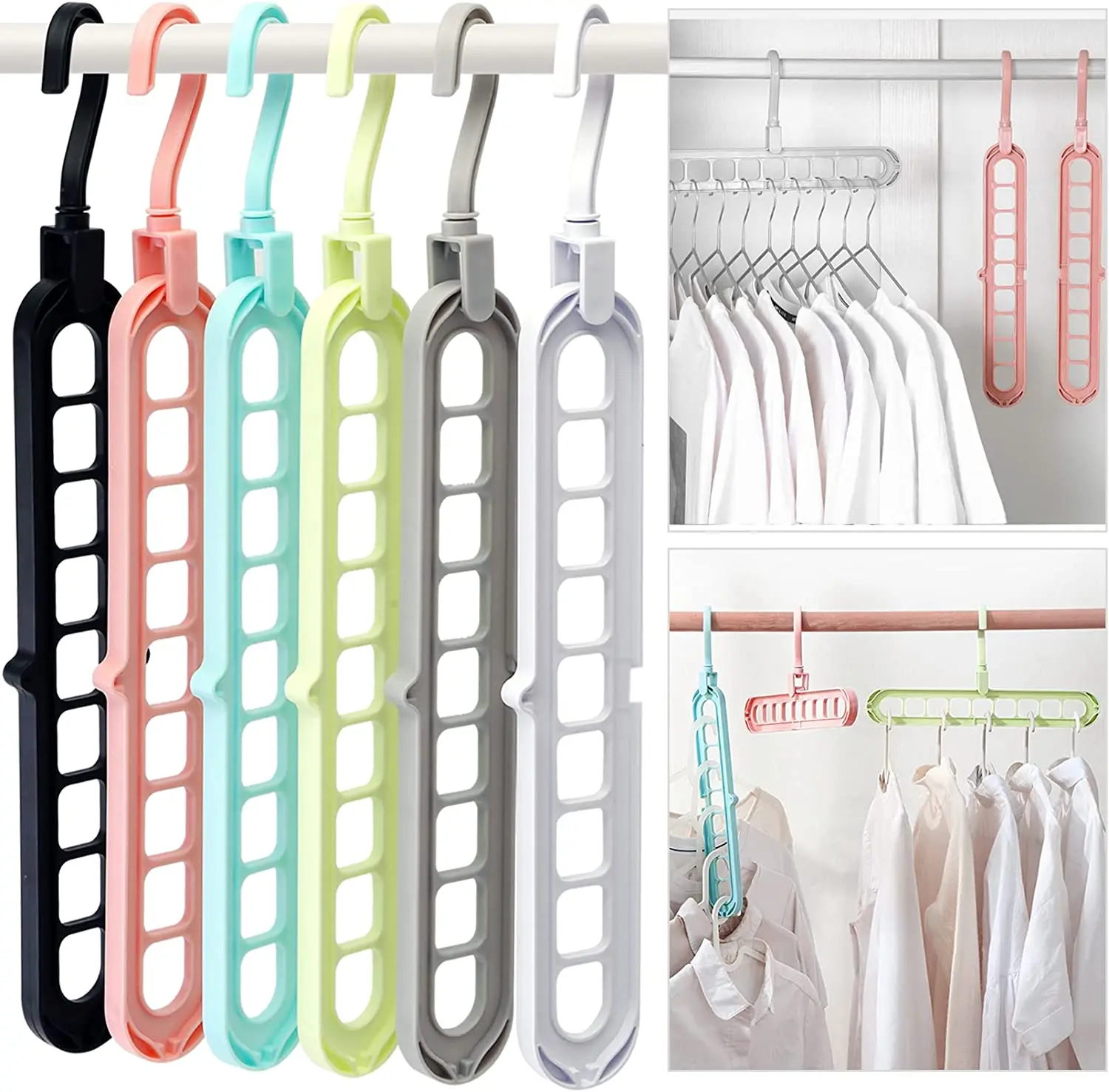 10 Pcs Space Saving Magic Hangers Black Sturdy Plastic Holder Heavy Clothes  Organizer For Dorms Apartments Small Closet - AliExpress