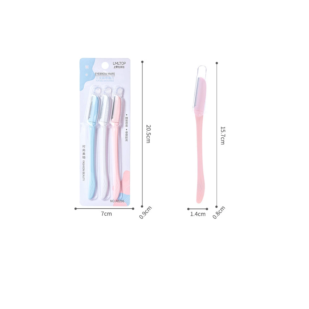 3Pcs/set Makeup Tools Eyebrow Trimmer Razor Remover Blade Safe Eyebrows Shaper Trimming Knife for Women