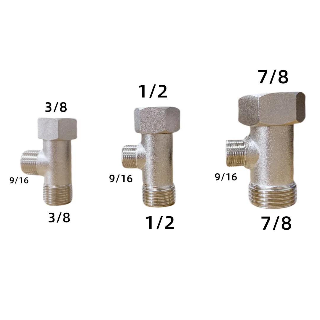 Brass valve adapter connector front view