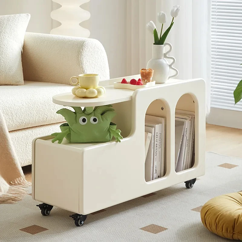 

Nordic Living Room Coffee Table Simple Living Room Sofa Movable Side Table Home Bedside Table With Wheel Cart Creative Furniture