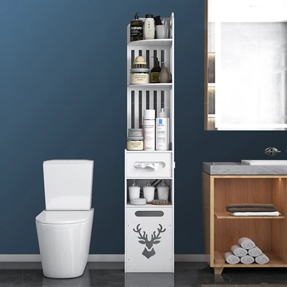 Bathroom Storage Cabinet Multi-Layer Toilet Edge Cabinet High-capacity Narrow Seam Storage Rack Household Bathroom Storage Rack