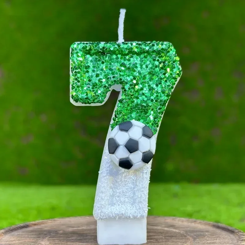 DIY Creative Football Numbers Birthday Candles Table Center Gifts Children Candle Decor Items Aesthetic Cake Candles Decoration