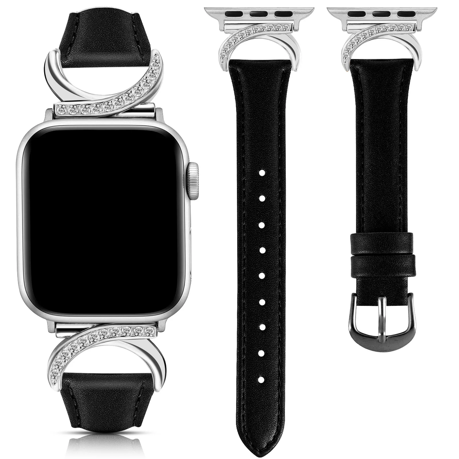 ตัวเลือกสินค้า สายนาฬิกา Apple Watch ประดับเพชรรูปพระจันทร์ สวยหรู ใส่ได้ทุกขนาด