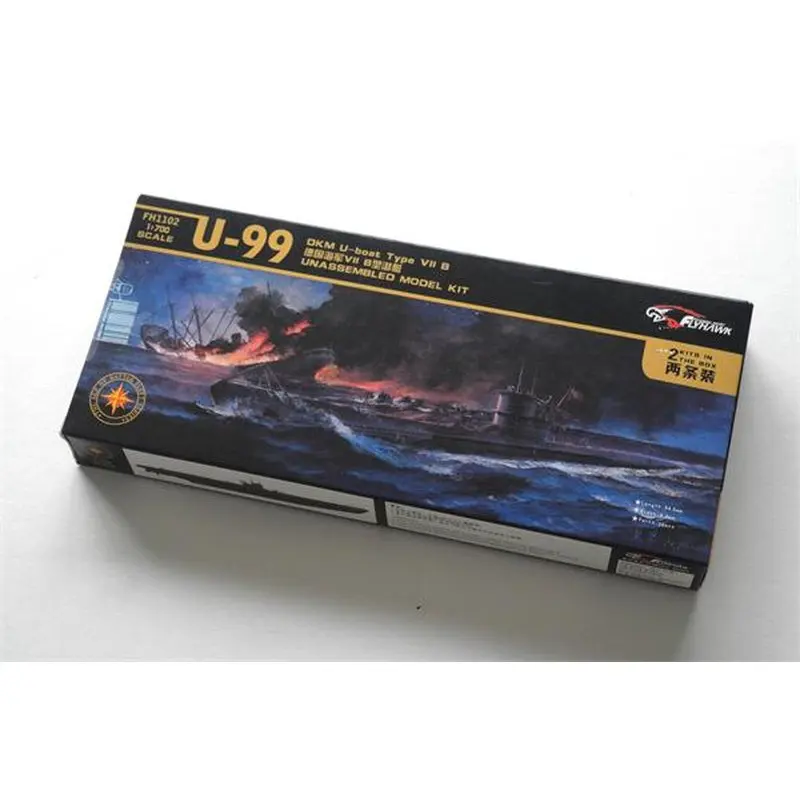 Flyhawk Fh1102 1/700 Dkm U-99 Submarine U-Boat Type Vii B - Scale Model Kit