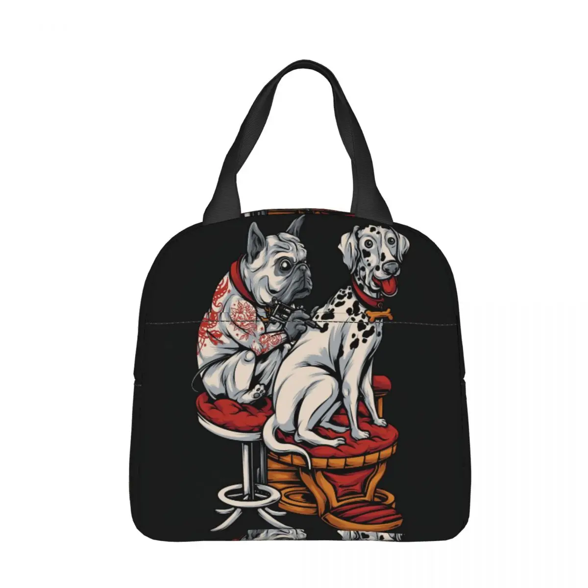 

Getting A Tattoo Portable Lunch Bag French Bulldog Frenchie Dog Ice Cooler Pack Insulation Picnic Food Storage Bags