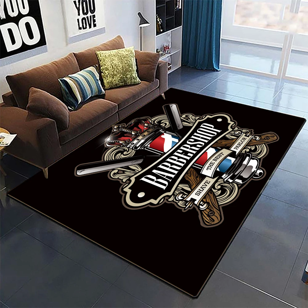 Sign Expert Barber Shop Carpet Living Room Home Decoration Sofa Table Large Area Rugs Lounge Entrance Doormat Non-slip Mat