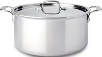 3-Ply Stainless Steel Stockpot with Lid 8 Quart, Induction, Oven Broiler Safe 600F, Silver 1