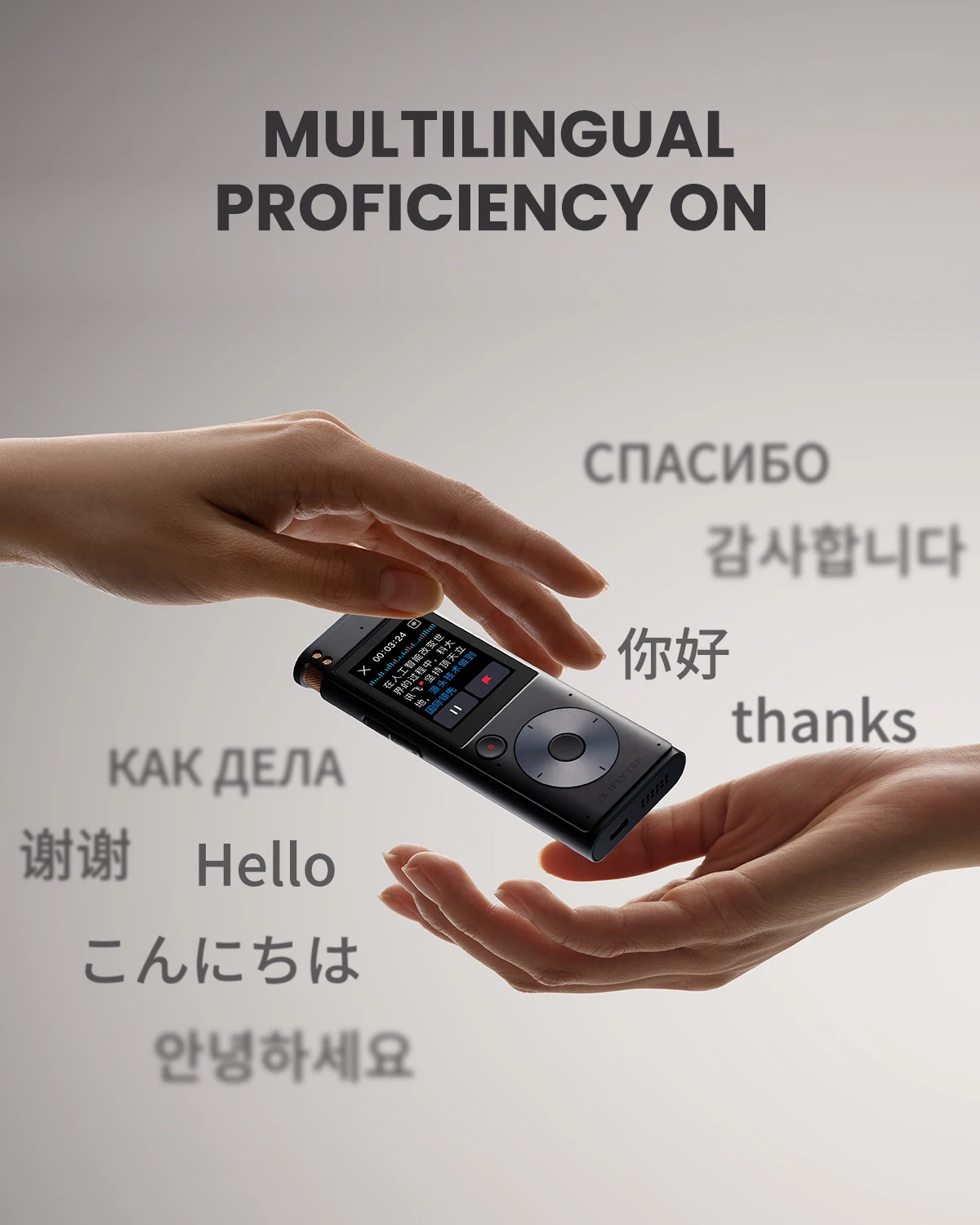 iFLYTEK AI Voice Recorder, Offline Voice Recorder with Playback & Smart Summarize, AI Digital Recorder with 4 Smart Mode,