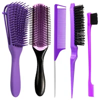 5pcs Professional hair combs set Wet And hair styling tools Shampoo Comb Handheld Detangling Hair Brushes Salon barber shop 1