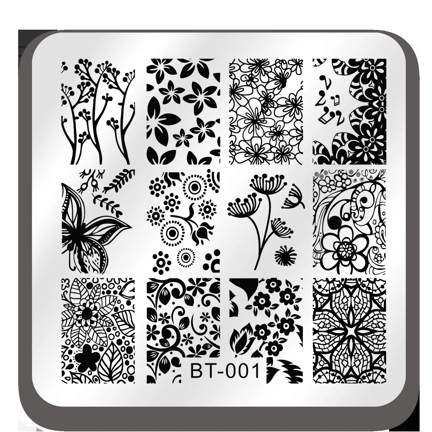 Description Picture 5 of itemNail Stamping Plates Animals Line Pictures Nail Art Plate Stamp Templates Flowers Marble Leaves DIY Nail Plate Stencils Printing