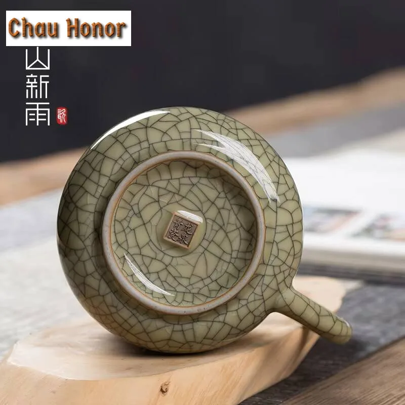 260ML Creative Longquan Celadon Mug Luxury Ceramic Coffee Mug with Lid Tea Brewing Water Jug Personalized Mug Cafes Craft Gifts