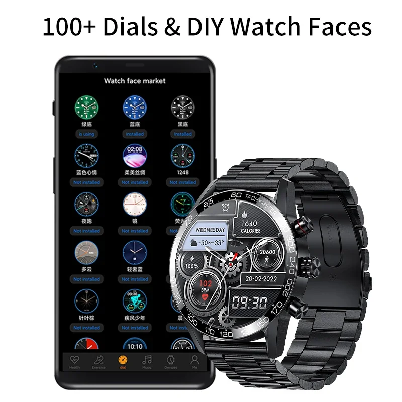 Lige 360 AMOLED HD Screen Watch for Men Smart Watch Bluetooth Calling Smartwatch Fashion Business Clock New Smartband Man smart watch