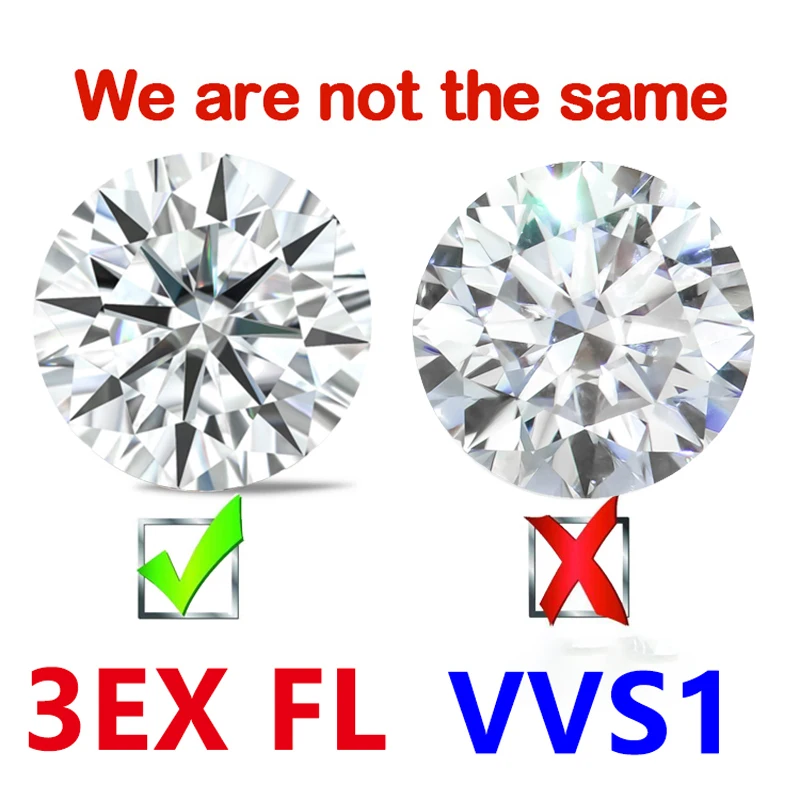3EX FL Top Special Quality Full Size 3EX FL Clarity Moissanite