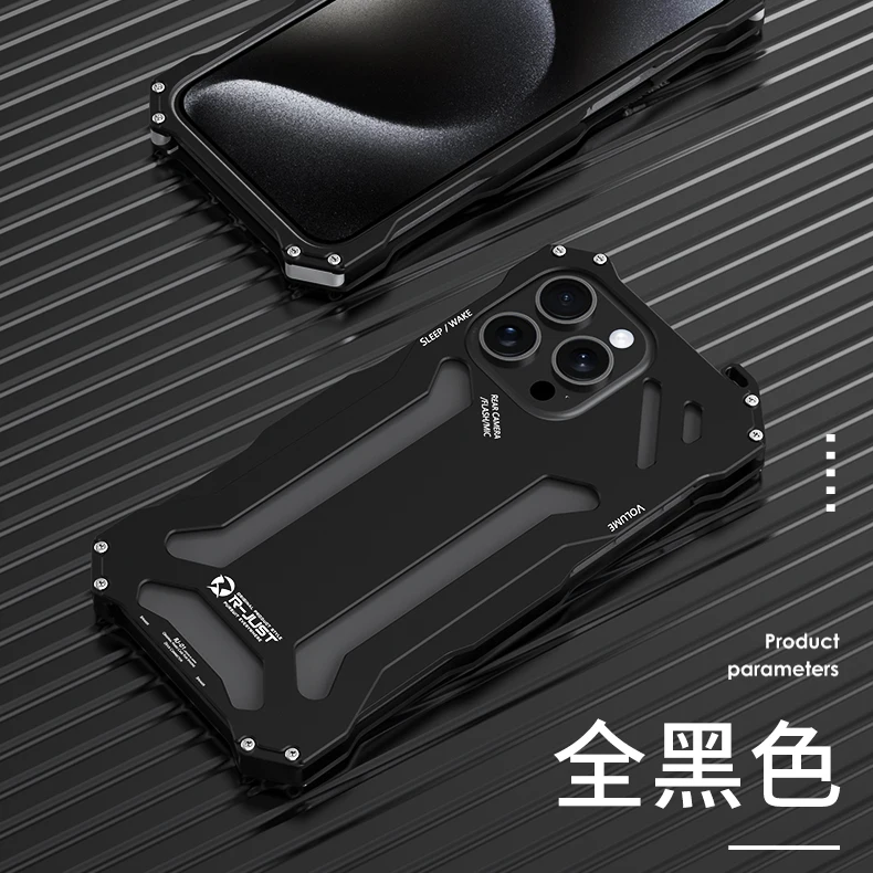 Luxury R-just Aluminum Metal Phone Case For Apple Iphone 15 14 Plus 13 12 11 Pro Max Shockproof Slim Hard Back Cover