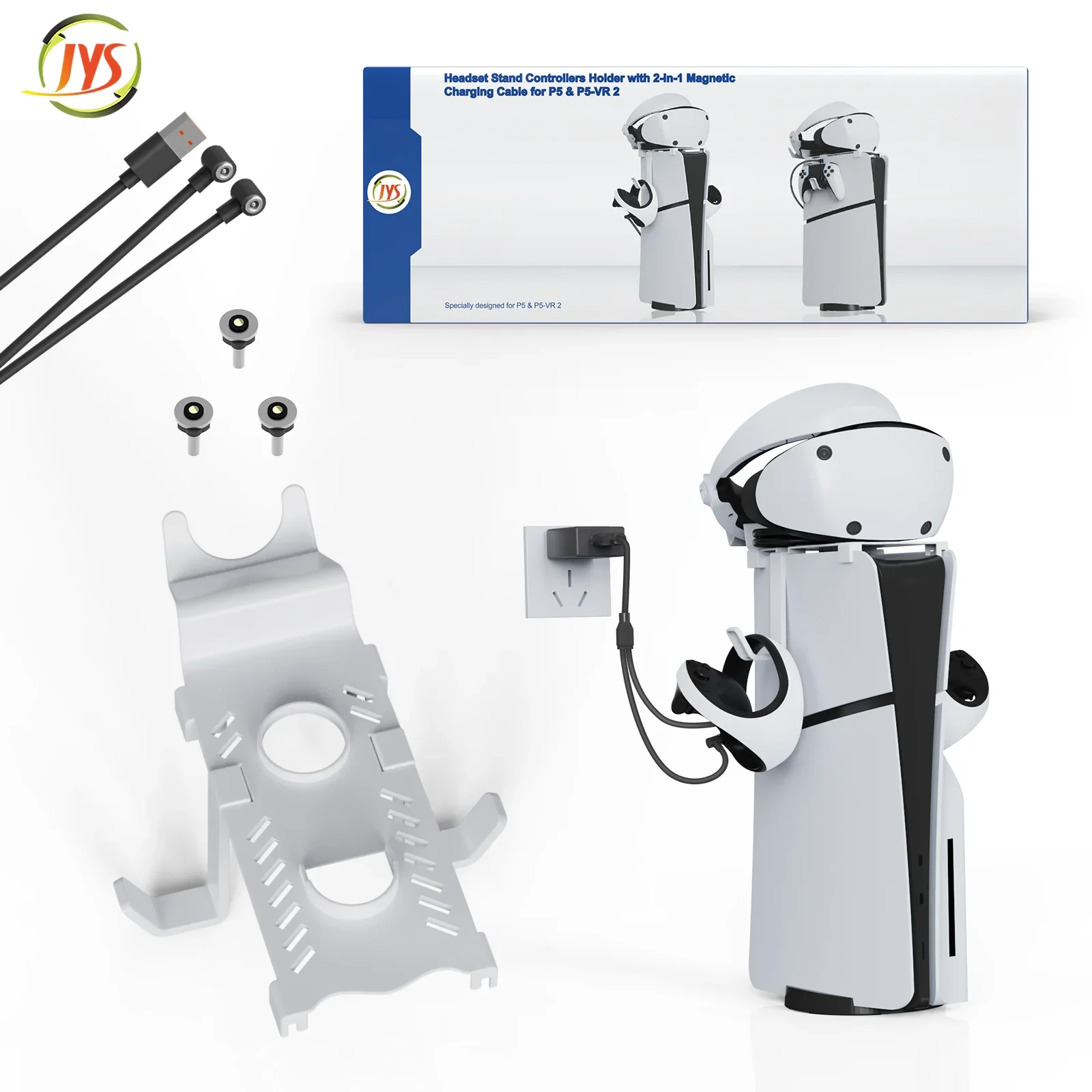 Jys-P5171 Per Ps5 Slim Host Top Vr Storage Staffa Per Vr2 Handle Rack Con 1 To2 Ricarica Di Aspirazione Magnetica Cablata