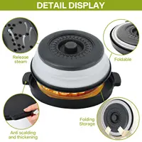 Couvercle anti-éclaboussures pour micro-ondes, pliable, multifonction, protection pliable, Gadget de cuisine, passoire pour repas, plateau de cuisson à la vapeur 5