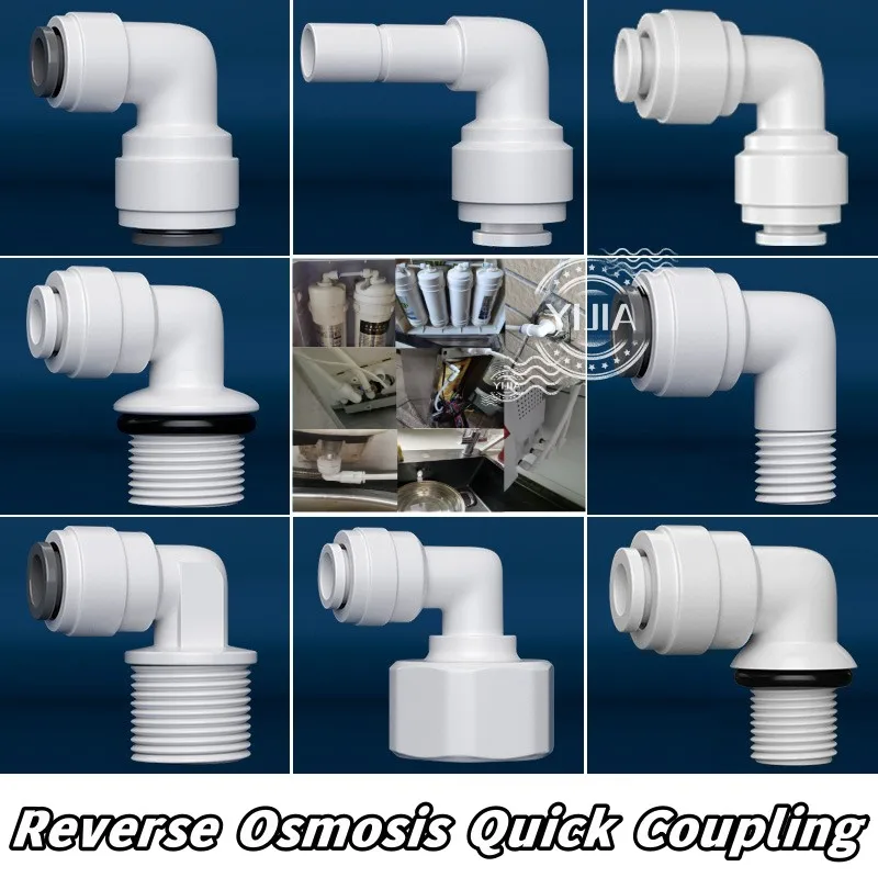 1pcs Reverse Osmosis Quick Coupling Elbow 90 Degree 1/4 3/8 Pom Hose Pe