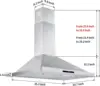 Tieasy 36 inch 700CFM Wall Mount Touch Panel Ducted/Ductless LED Lights Stainless Steel kitchen Range Hood USGD1090 5